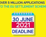Yellow background with white and red calendar in the foreground that reads '30 June 2021 deadline'.