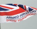 armed forces day flag flying in the wind