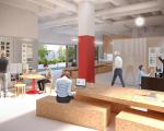digital mock up of collaborative office space