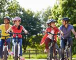 People riding bikes