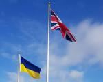 Ukrainian and Union Flags flying together