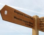 coastal path sign pointing to Weston-super-Mare