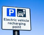 Road sign showing EV charging point