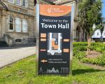 Town Hall information sign