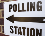 A sign saying Polling Station