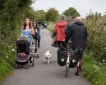 People using Pier to Pier Way cycle path