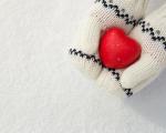 gloved hands holding a model of a heart