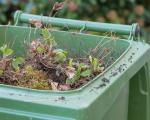 a full garden waste bin