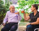 Two people enjoying a drink