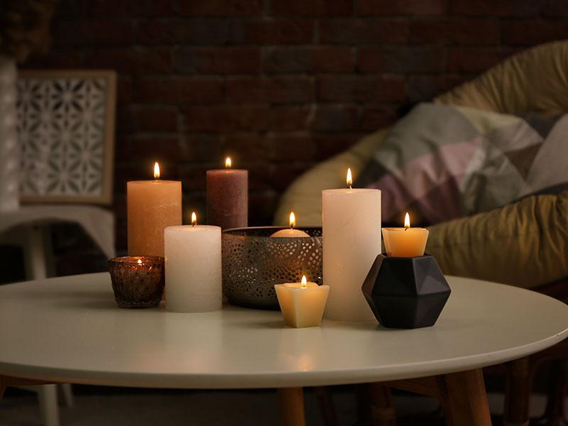 A selection of candles on a table