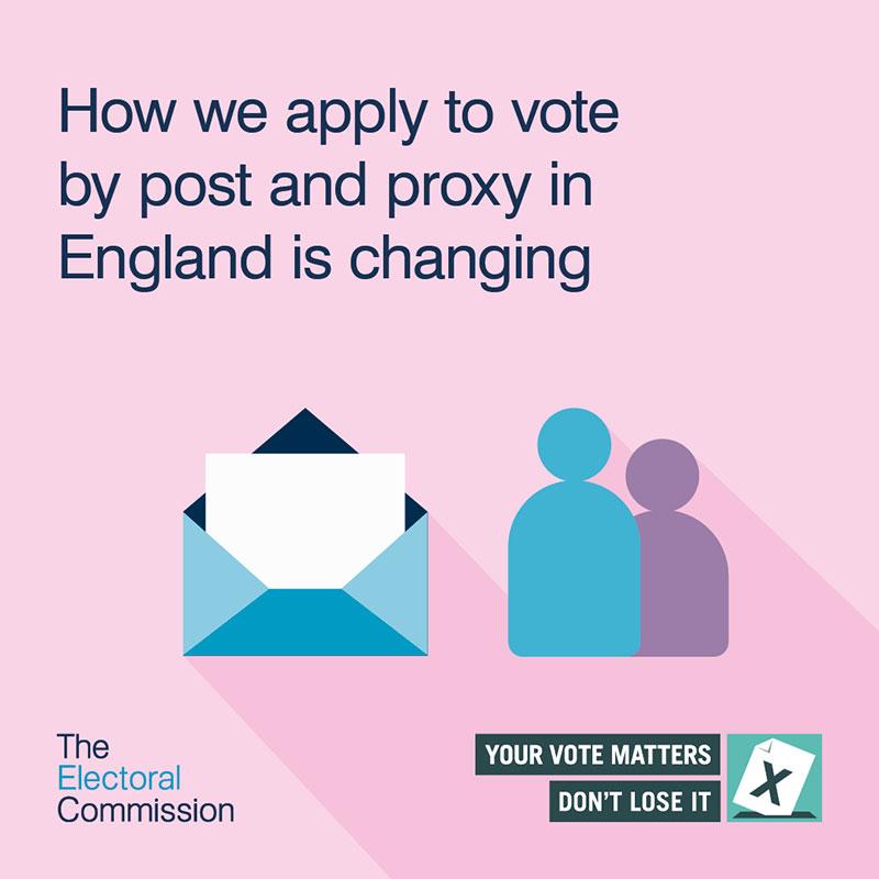 Illustration saying apply to vote by proxy