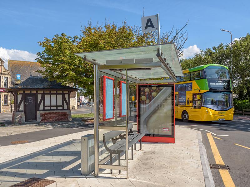 A bus stop in Alexandra Parade, Weston