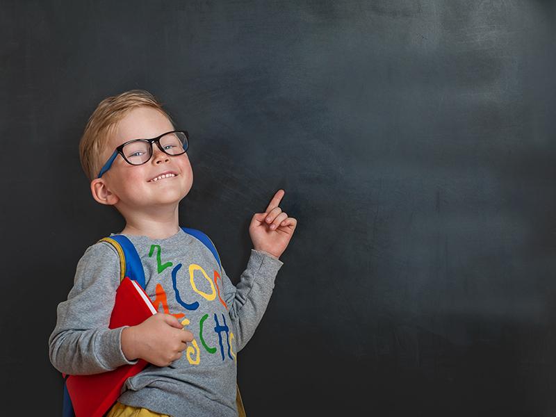 a young boy ready for school