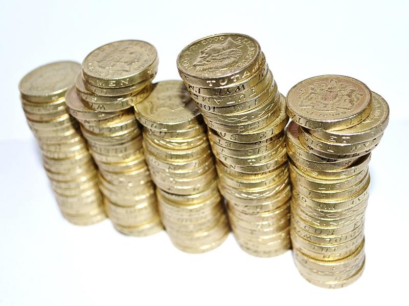 piles of pound coins