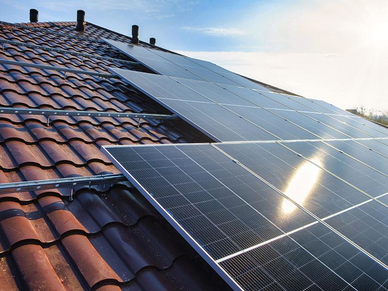 solar panels on a roof