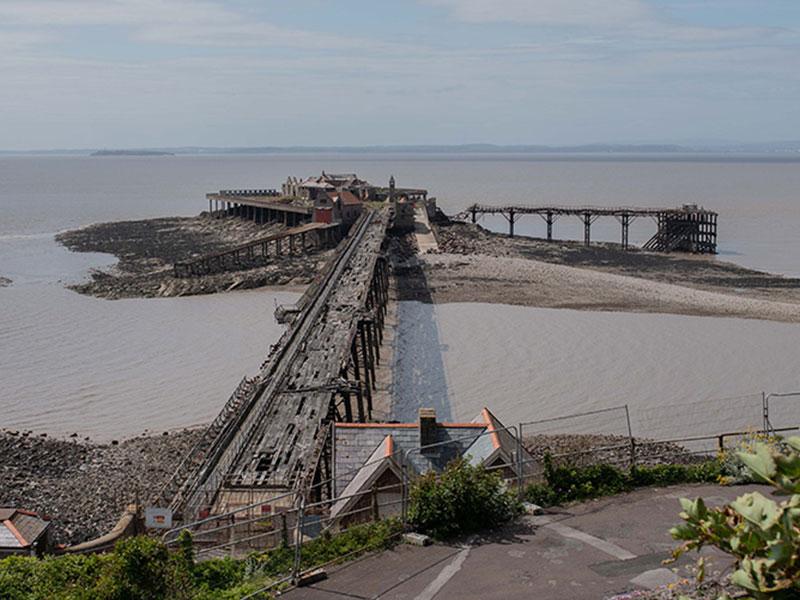 Overhead shot of Birnbeck Pier