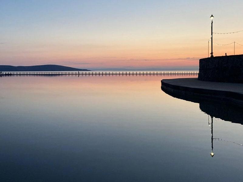 Marine lake at sunset