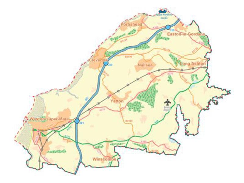 map of North Somerset