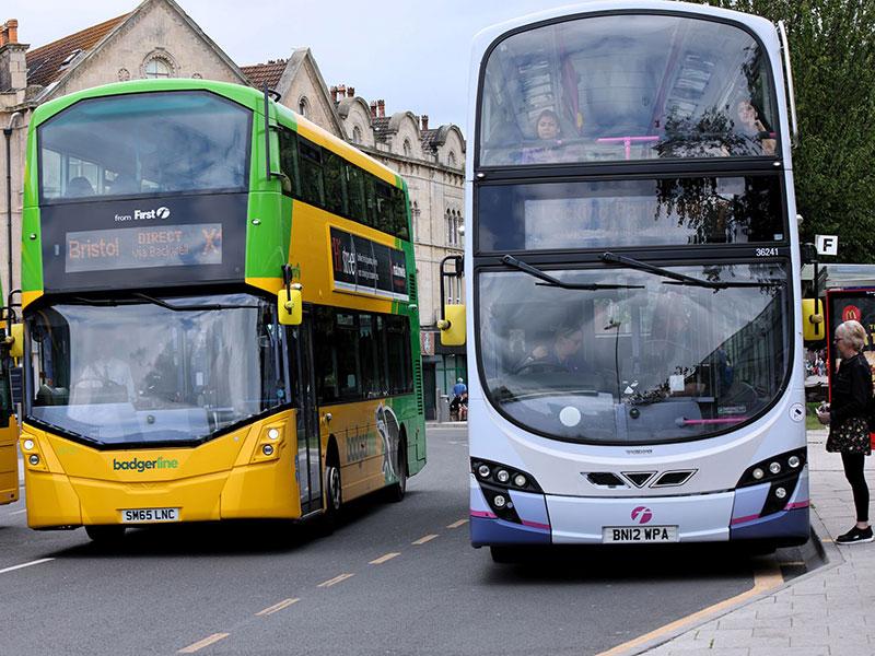 two buses in Weston