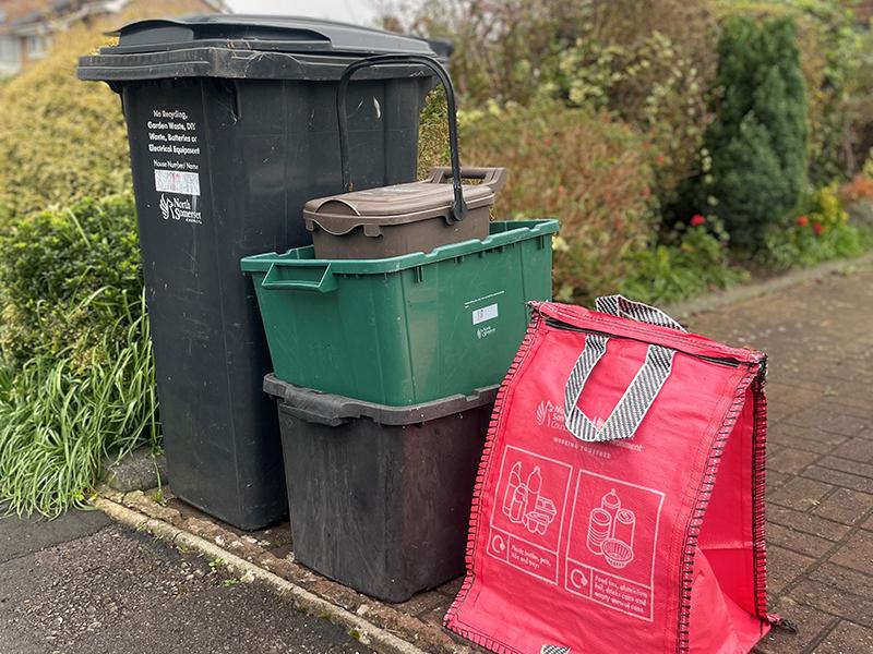 full set of waste bins