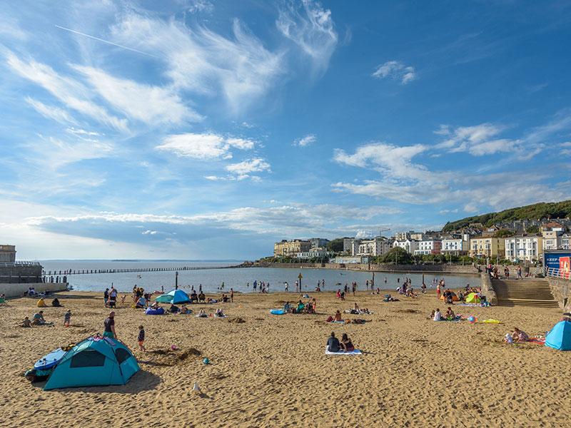 Beach at Weston's Marine Lake