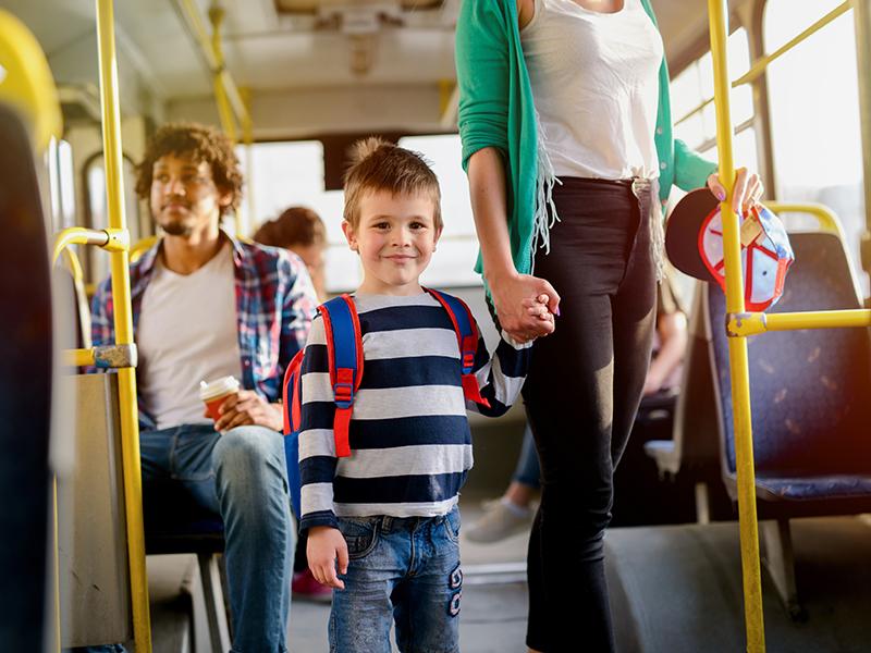 children on bus