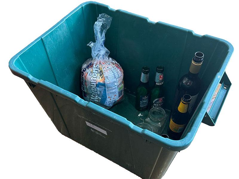 Soft plastics in recycling box