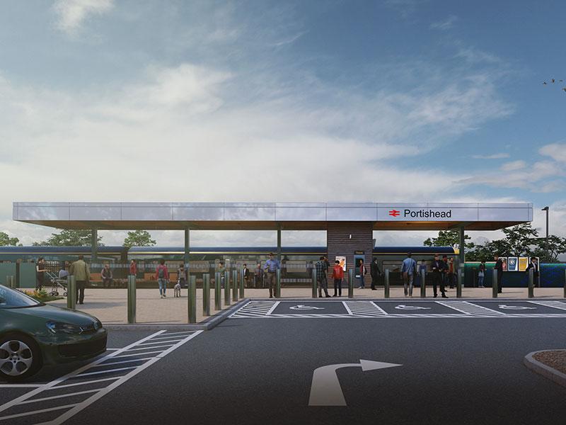 Artists impression of Portishead rail station