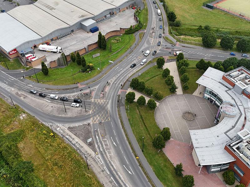 Queensway junction from the air