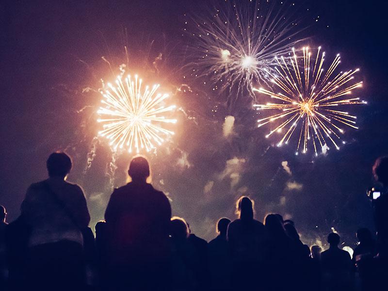 This image shows a firework display
