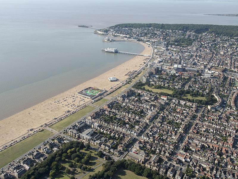 This image shows an aerial view of Weston