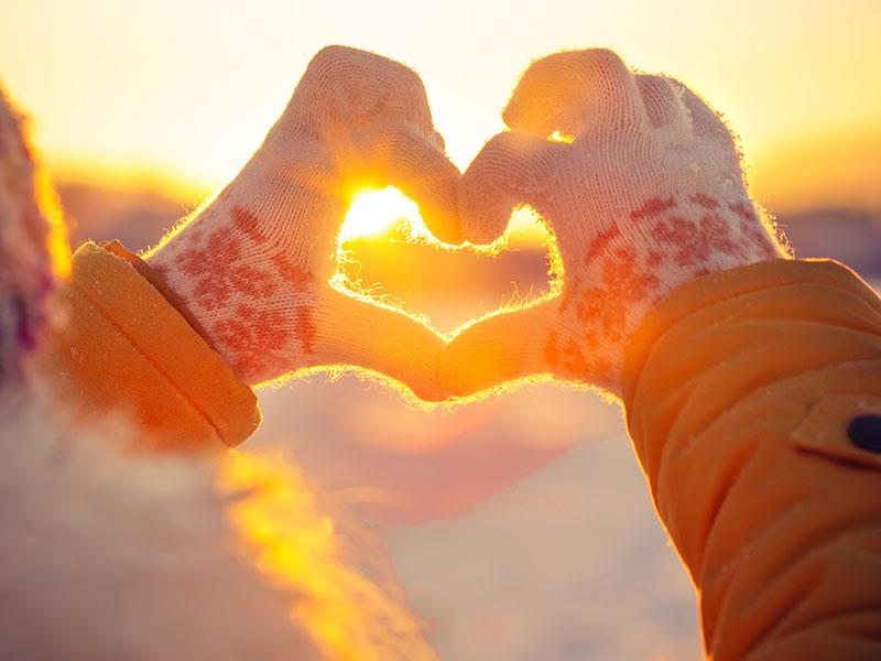 This image shows someone feeling healthy in winter