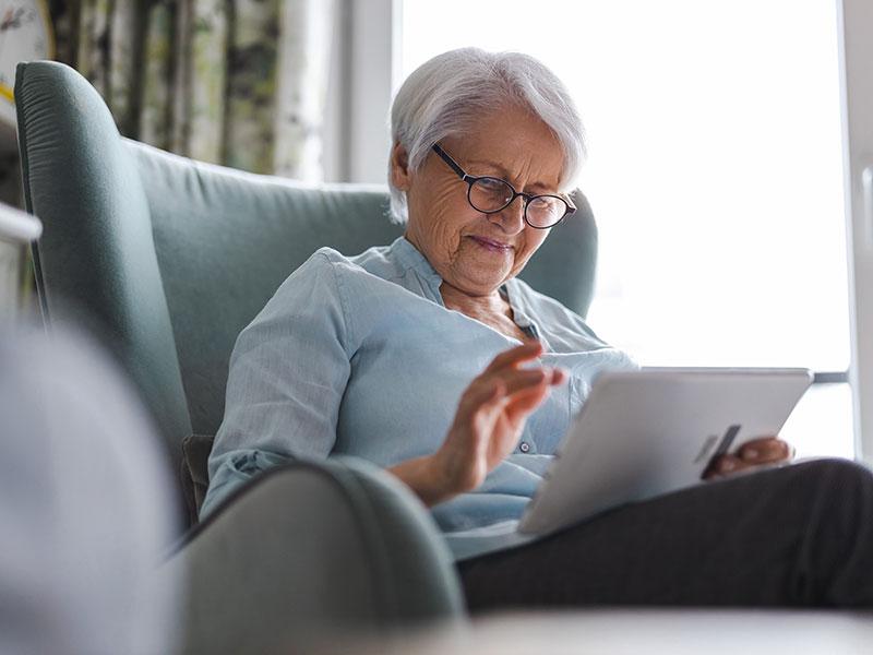 This image shows a person living at home independently