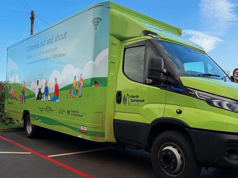 This shows the new North Somerset electric library vehicle