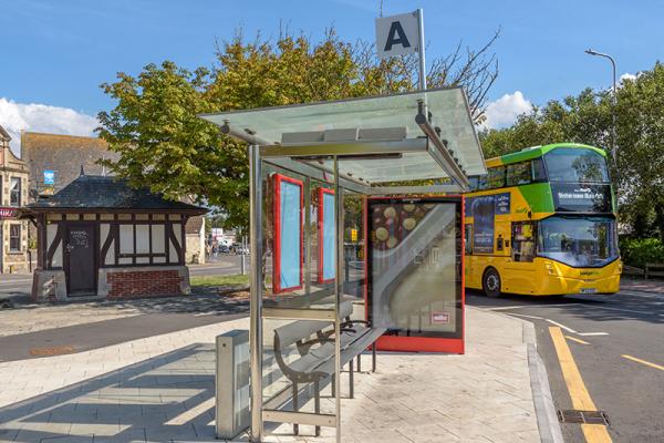 A bus stop in Alexandra Parade, Weston