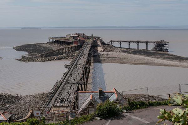 Overhead shot of Birnbeck Pier