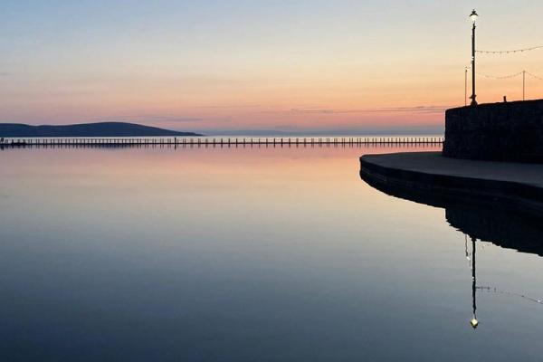 Marine lake at sunset