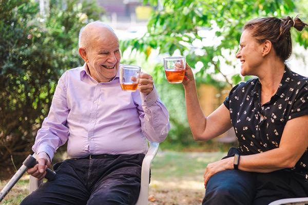 Two people enjoying a drink