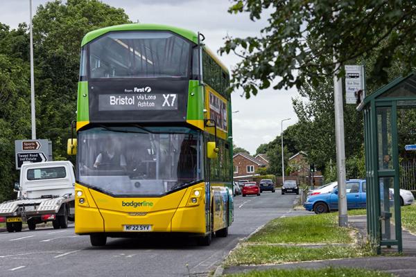a bus in Long Ashton