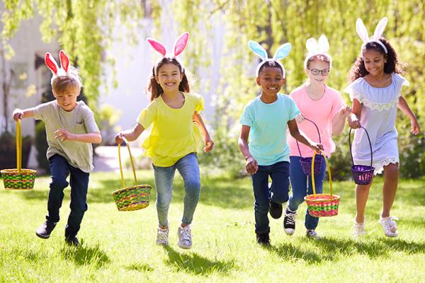 children in easter costumes