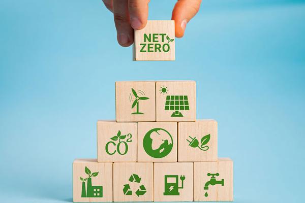 Image of building blocks with eco messaging