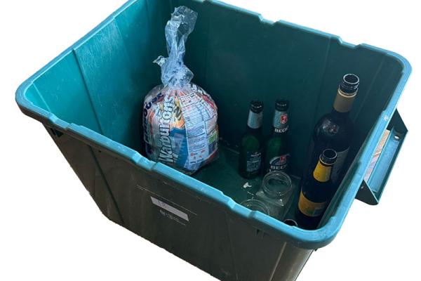 Soft plastics in recycling box