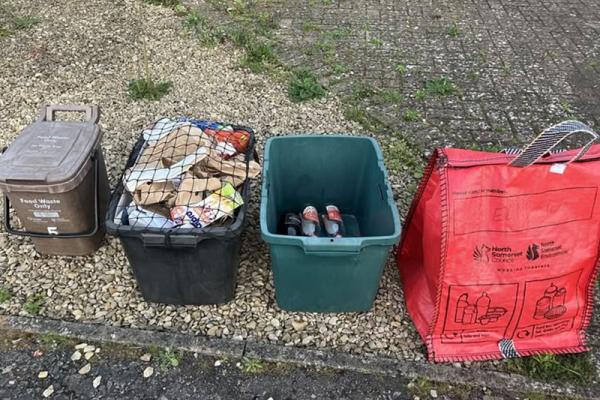 Recycling containers correctly sorted