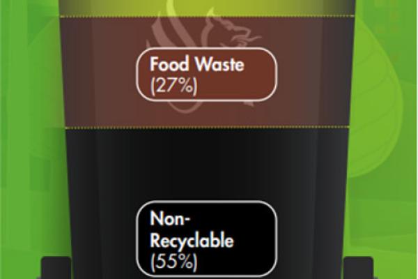 graphic showing percentages of items in black bin