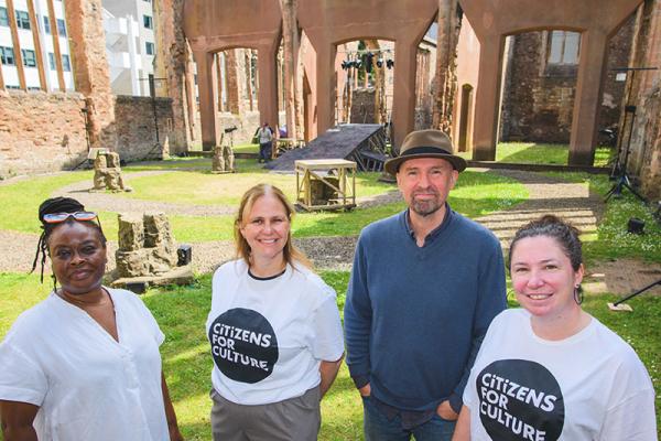 People in t-shirts saying 'Citizens for Culture'