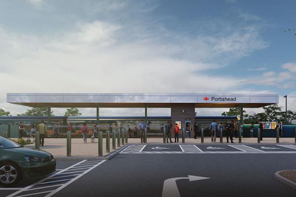 Artists impression of Portishead rail station