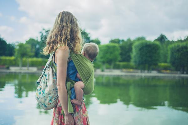 Woman with baby in a sling