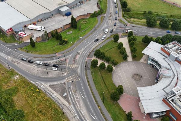 Queensway junction from the air