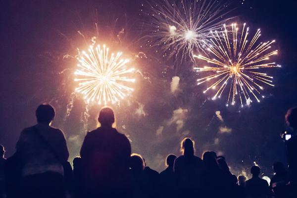 This image shows a firework display