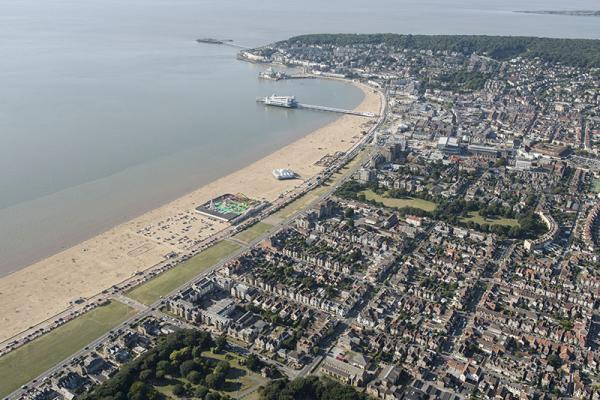 This image shows an aerial view of Weston